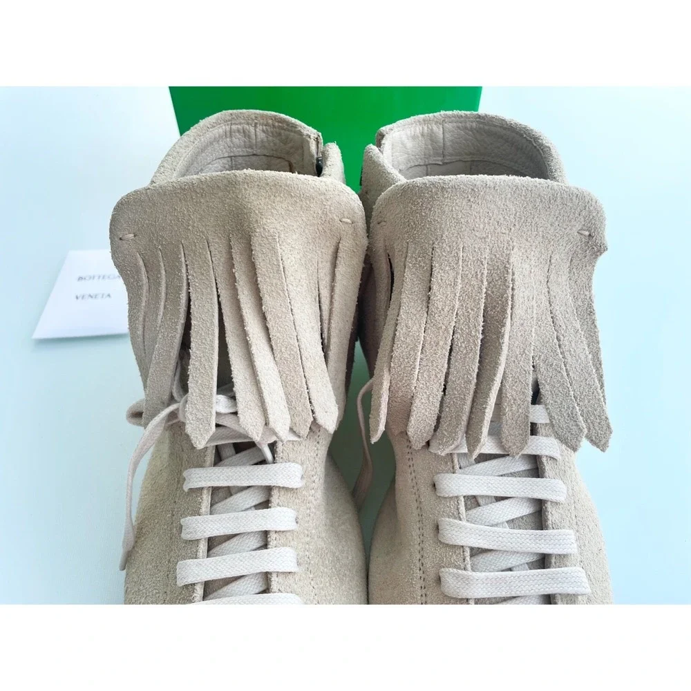 Bottega Veneta Suede Fringe Sneaker Boot,Beige, 312341 9904, SIZE‎ 41